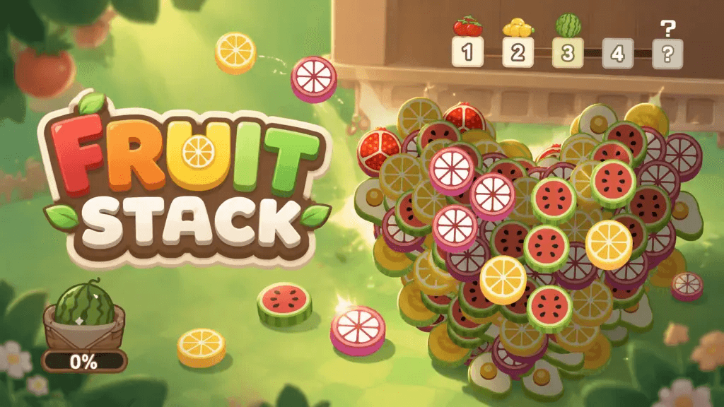 Today's Playhappynow Game Recommendation: Fruit Stack, a Relaxing Fruit-Organizing Game